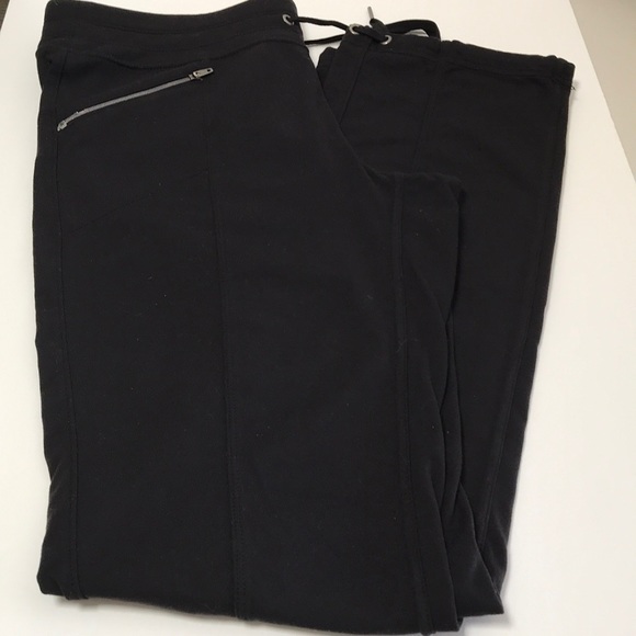 Athleta black athletic pants with front zippers - Picture 2 of 8